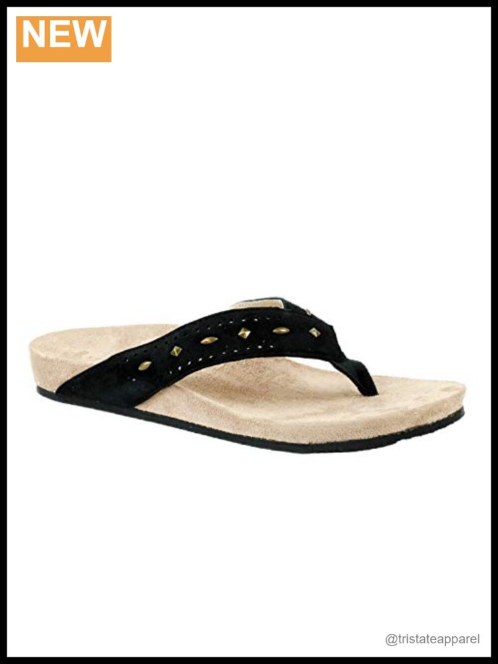 Revitalign Kena Stud Orthotic Flip Flop Sandal Suede Comfort